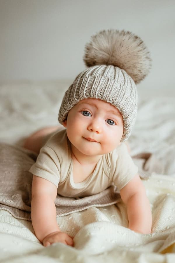 Hat - 100% merinould OLLO BABY - BEIGE 48 (alder 1 - 2 år)