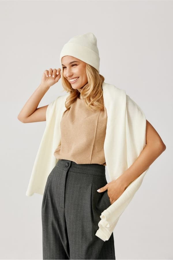 Merinoullhatt NAOMI - OFF WHITE