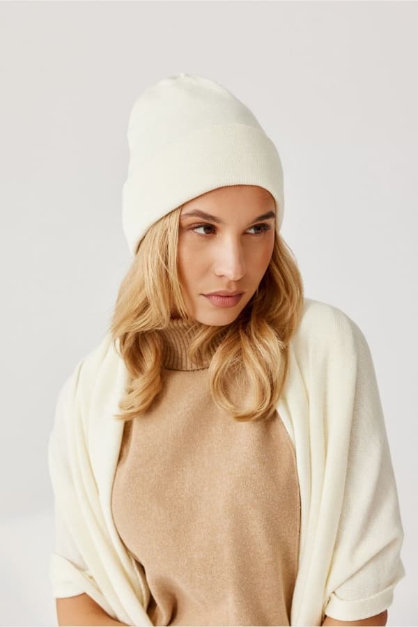 Merinoullhatt NAOMI - OFF WHITE
