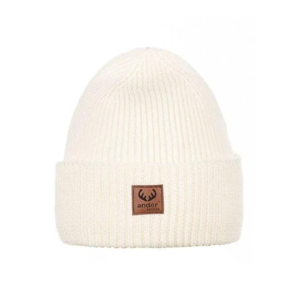 Hatt och halsduk set - 100 % merinoull BRIGID - kräm 58 (vuxen storlek)