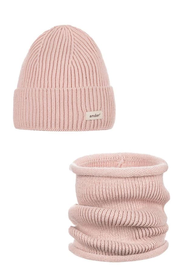 SESIL ullhatt och halsduk - PINK 58 (vuxen storlek)