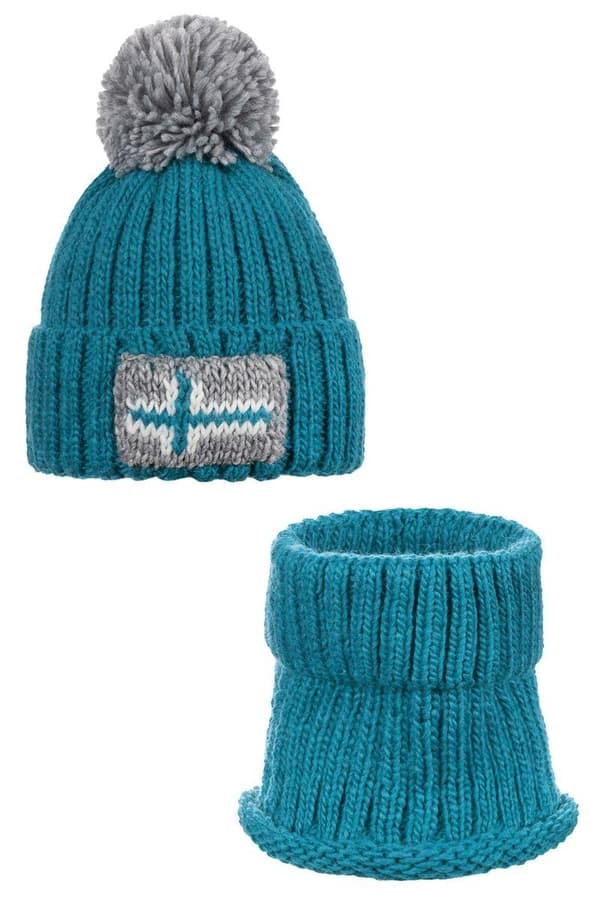 OSLO Ullhatt och halsvärmare - TURQUOISE 58 (Vuxenstorlek)