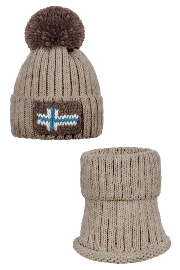 OSLO ullhatt och halsvärmare - BEIGE 58 (vuxen storlek)