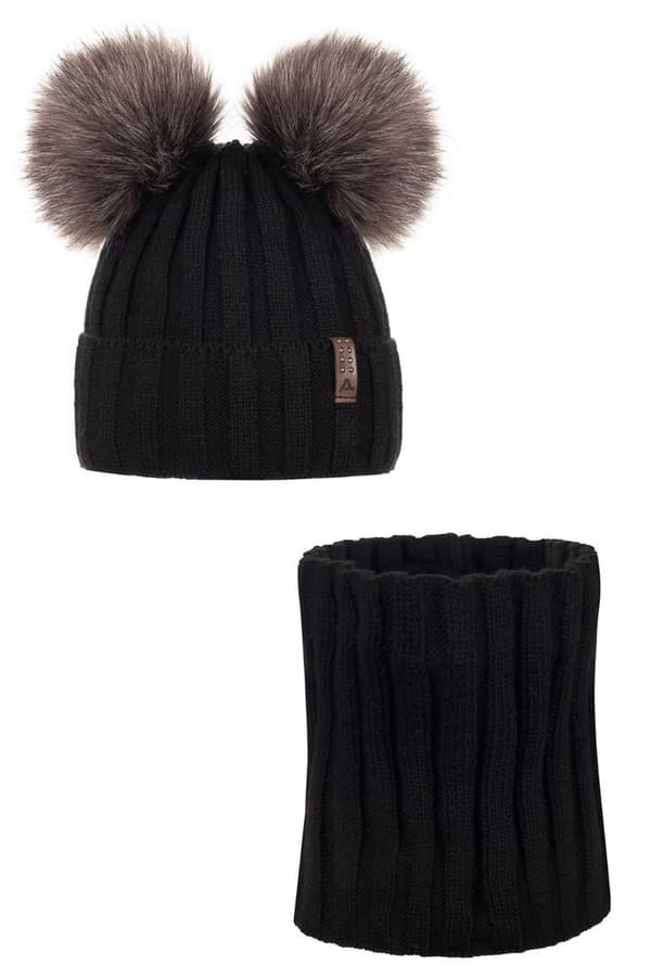BIANCA hattu ja huivi setti - DARK GREY 54 (ikä 5-7 vuotta)