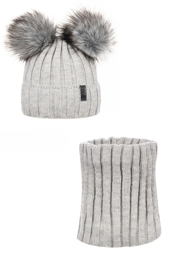 BIANCA hattu ja huivi setti - DARK GREY 54 (ikä 5-7 vuotta)