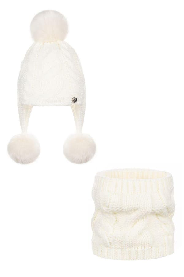Villahattu ja huivi setti BEATRIZ - WHITE Villahattu ja huivi setti BEATRIZ - WHITE