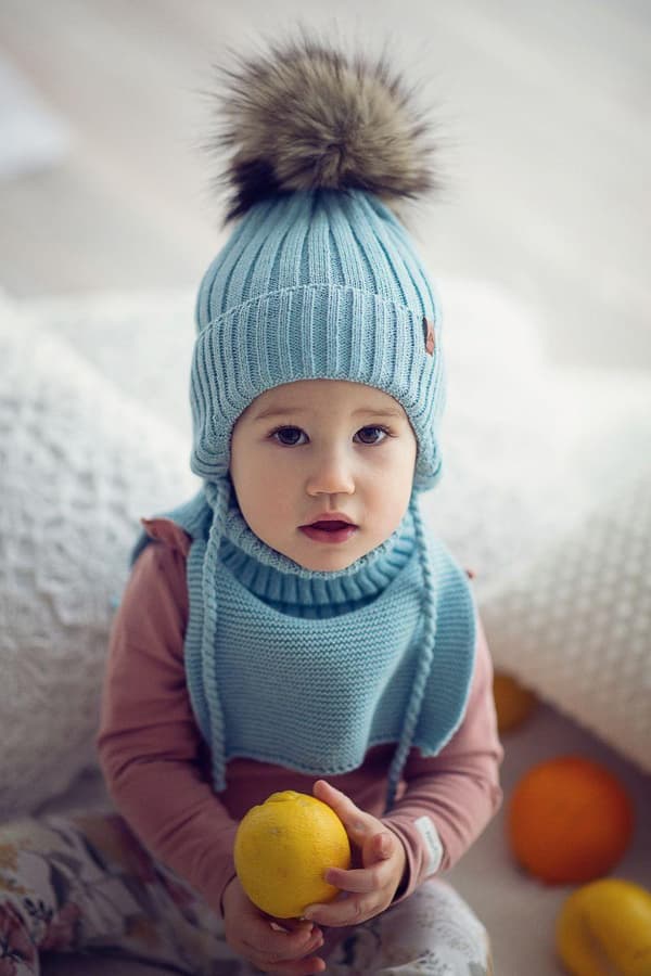 Toddler turtleneck cap AURELIO - BROWN 48 (ålder 1 - 2 år)