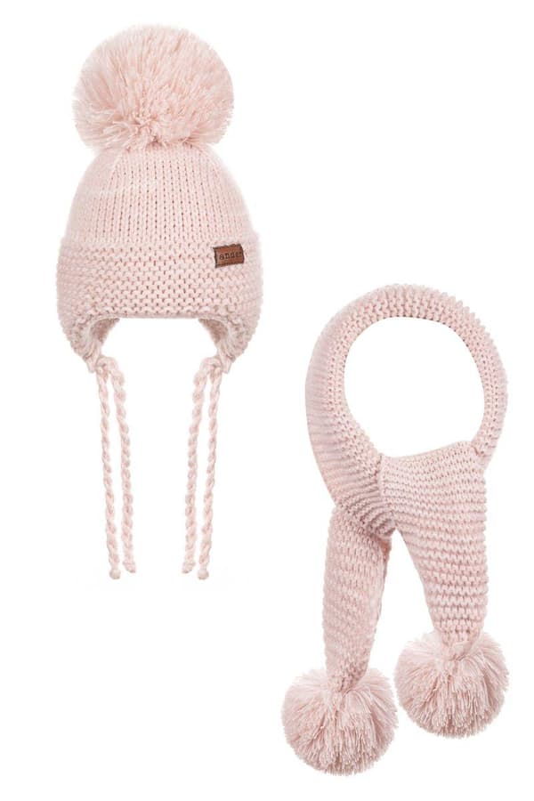 Vinterset mössa med halsduk BEATRICE - ROSA 50 (ålder 2 - 3 år)