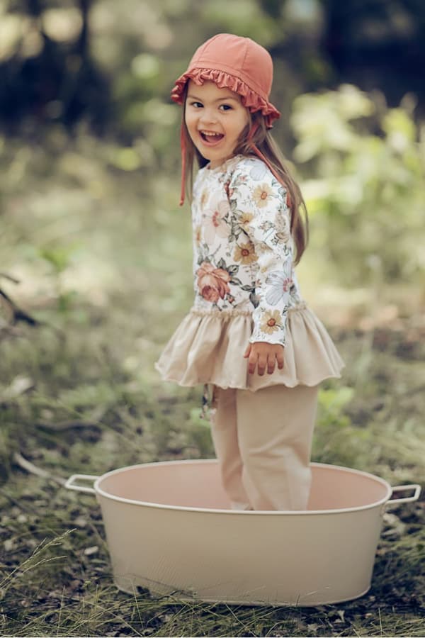 Sommarhatt för tjejer ELLA ALMOND 50 (ålder 2 - 3 år)