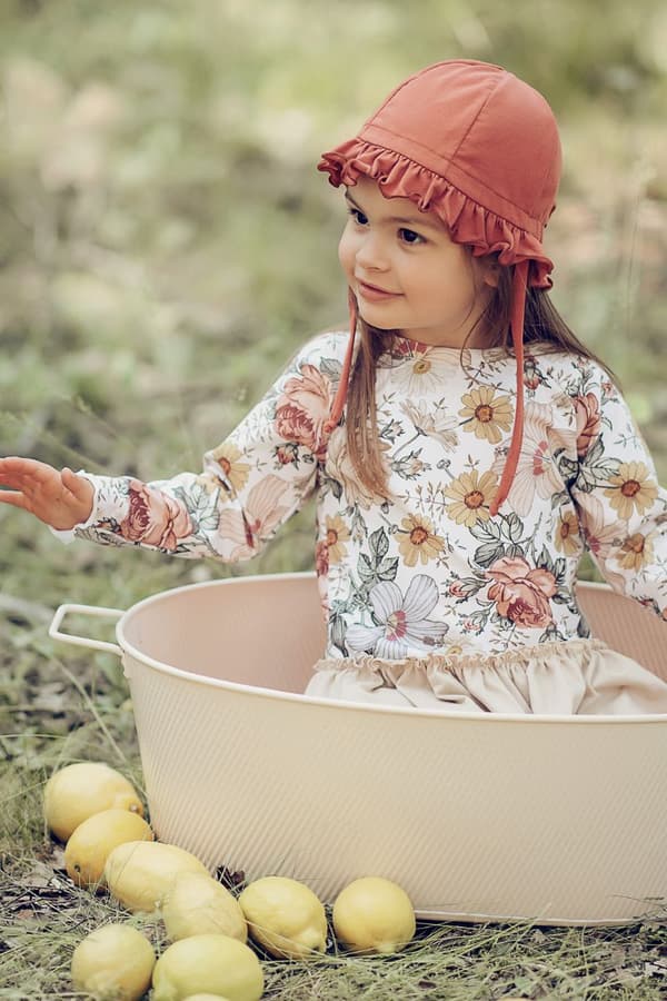 Sommarhatt för tjejer ELLA ALMOND 50 (ålder 2 - 3 år)