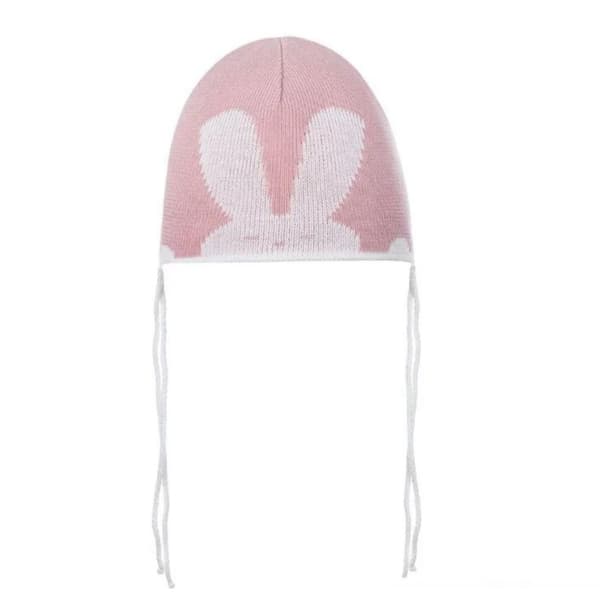 Børnehue med tørklæde BUNNY PINK