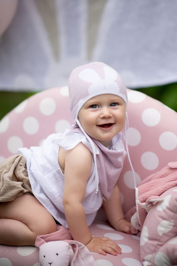 Lasten hattu huivilla BUNNY LILLA