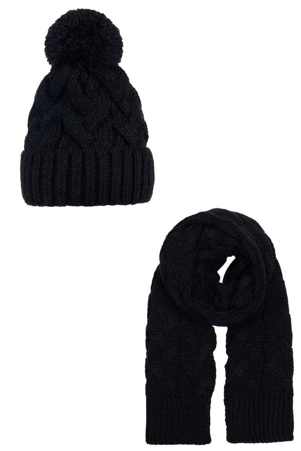 Setti hattu huivilla BRAID BLACK