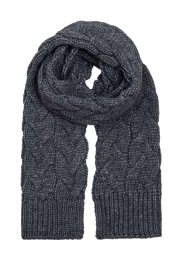 Hattu ja huivisarja BRAID DARK GREY