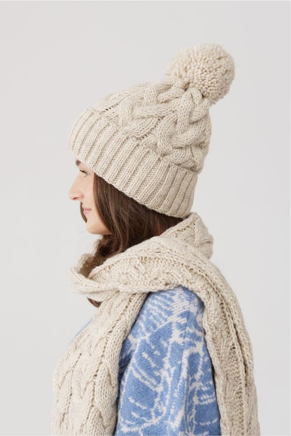 Hattu ja huivi BRAID BEIGE