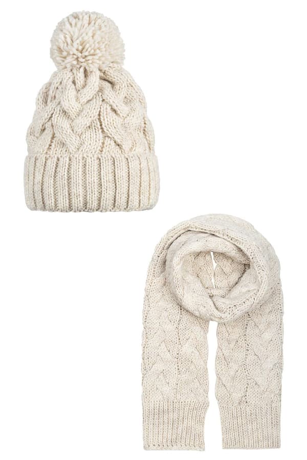 Hattu ja huivi BRAID BEIGE