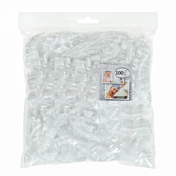 100 Engångs Pack Vattentätt Duschmössa / Badmössa m Resårband