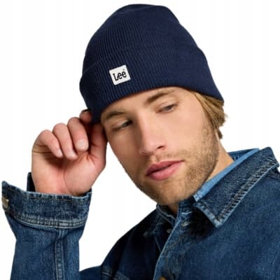 Lee BEANIE True Navy LÄMMIN TUNSININEN TALVIPÄÄLLINEN, YKSI KOKO