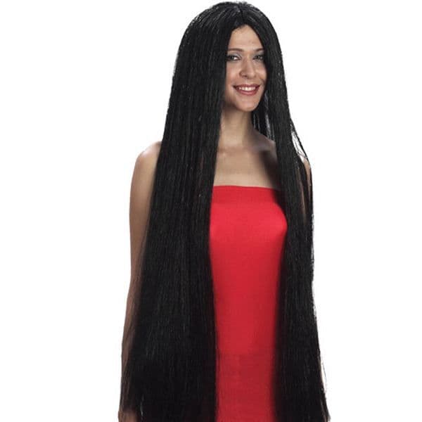 Perruque kvinna - MORTICIA - lång rak - Svart