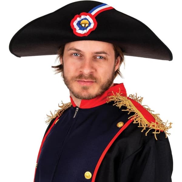 Déguisement - PTIT CLOWN - Napoleons tricornhatt för vuxna imitation ull - Svart - Kvinna - Inuti