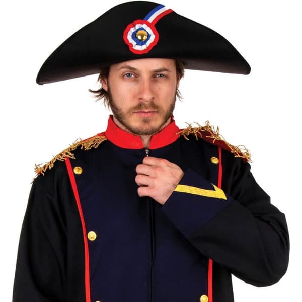 Déguisement - PTIT CLOWN - Napoleons tricornhatt för vuxna imitation ull - Svart - Kvinna - Inuti
