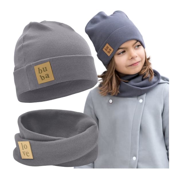 Tyttöjen kevätpipo huivilla Lasten RAIDAT Kevätbeige 52-56 cm