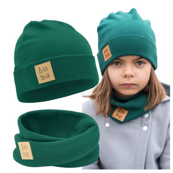Poikien kevätpipo huivilla - Neogreen 46-52 cm