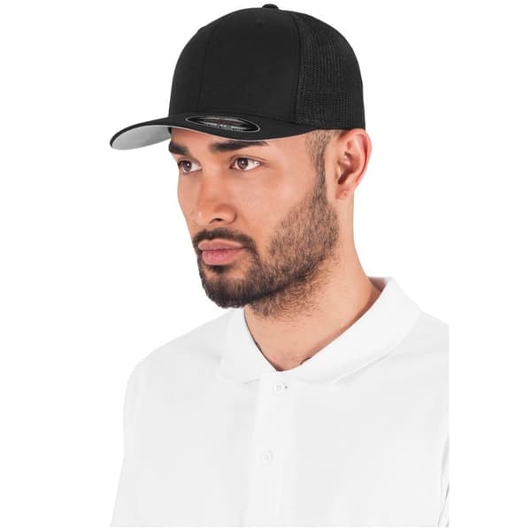 Truckercap - Flexfit - Svart - 60% bomull - 40% polyester - Bekväm