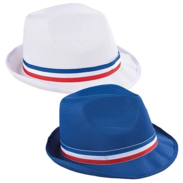 Hatt vuxen Borsalino Frankrike trikolor blå, vit och röd (x1) REF/22389 Slumptal blå eller vit