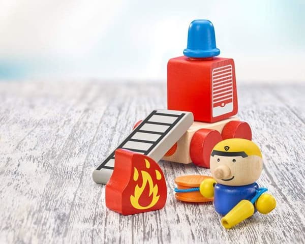 Selecta Klettini Firefighter Scratch 7 delar flerfärgad - 62077