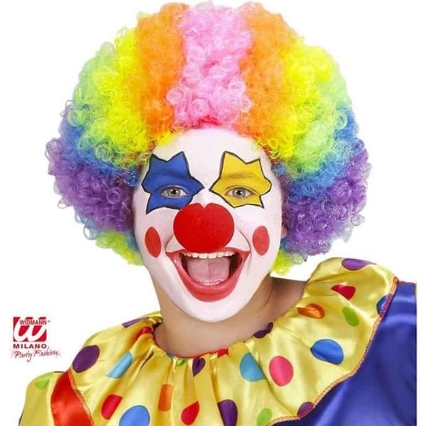 Lockig clownperuk - WIDMANN - Barn - Flerfärgad - Kostymaccessoar
