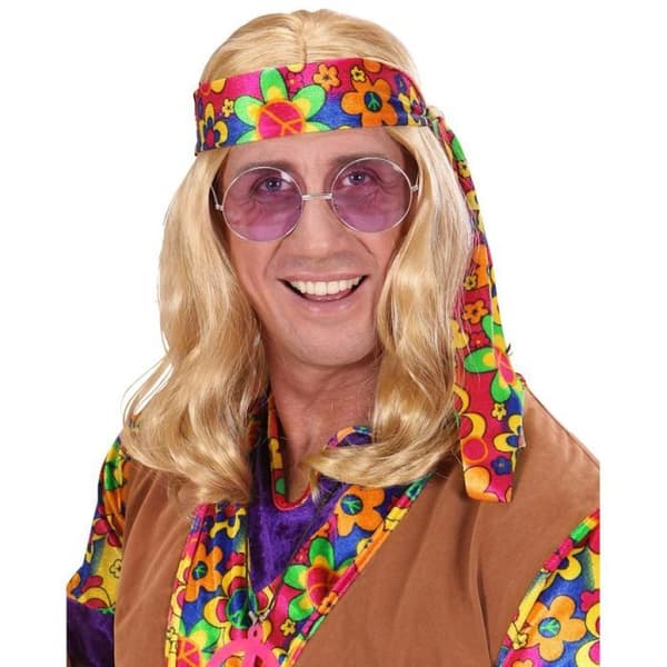 Blond hippieperuk för män från 60-talet - WIDMANN - Kostymaccessoar - Vuxen