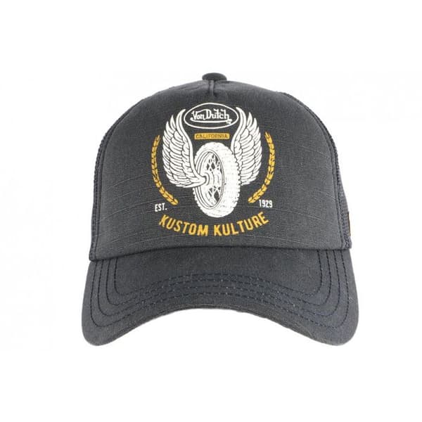 Keps - VON DUTCH - Crew Kustom - Grå - Premium bomull - Retro trucker