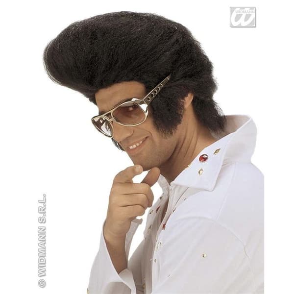 Perruque - WIDMANN - Elvis Jumbo - Svart - Inuti - Vuxen - Mixad