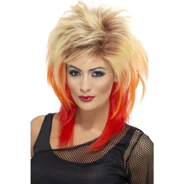 Blond mullet cut peruk för kvinnor från 80-talet - SMIFFY'S - One size - För vuxna