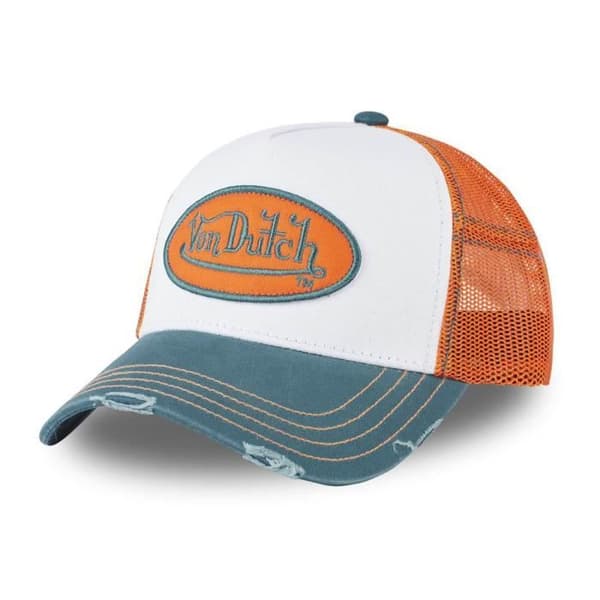 Baseball Trucker Keps - VON DUTCH - Hun - Orange - Sliten skärm-effekt - Justerbar one size