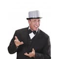 Miniatyrbild 2 av 3: Silver cylinder hat with black sequin trim adult