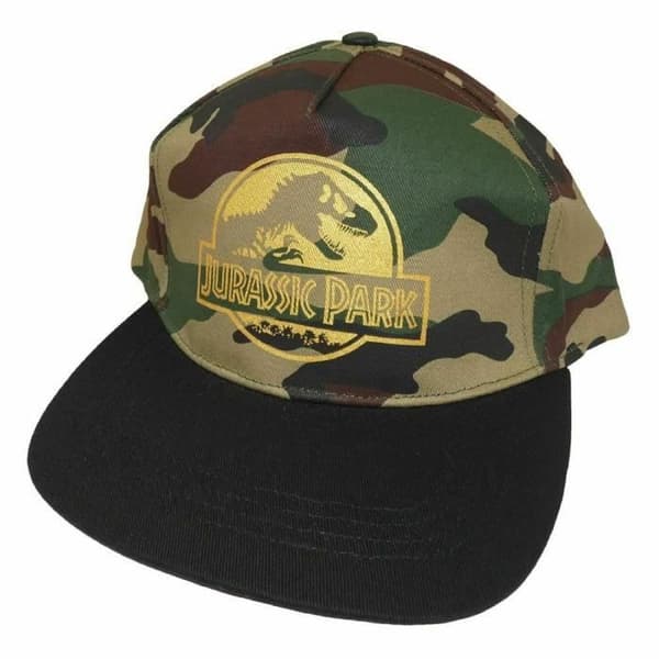 Snapback-keps - Jurassic Park - Svart och Kamouflage - Guld-logotyp - Vuxen - Sommar