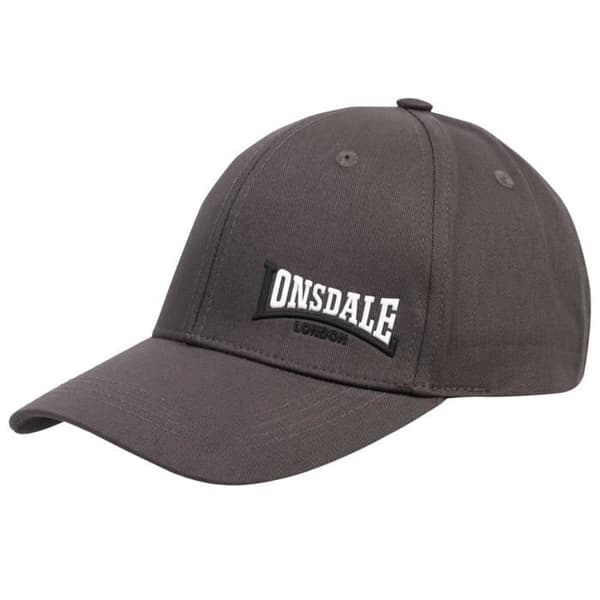 Keps - Lonsdale - Enville - Ask/svart/vit - One size - 100 % kammad bomull