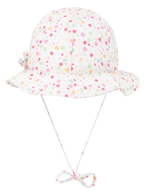 Tyttöjen kesäpipo, valkoinen, pilkullinen, Döll