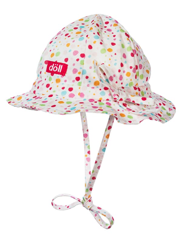 Tyttöjen kesäpipo, valkoinen, pilkullinen, Döll