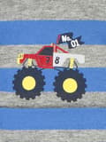 Miniatyrbild 3 av 3: Stickad mössa med ränder och Döll-tryck