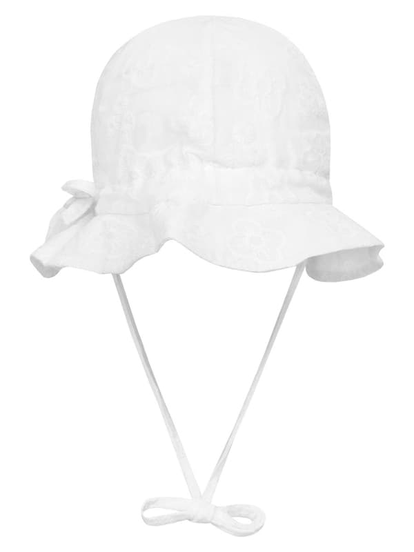 Vit flickmössa med slips Döll