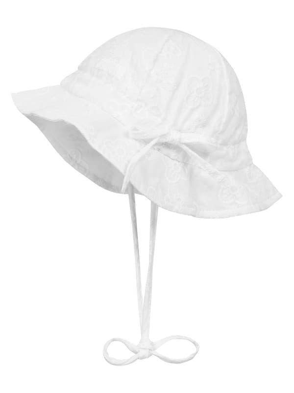 Vit flickmössa med slips Döll