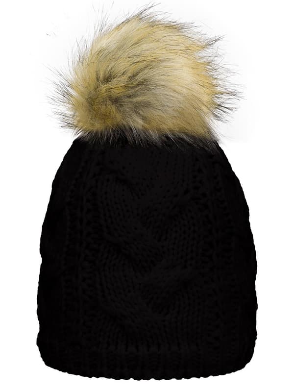 Damhatt med pompom svart Passigatti