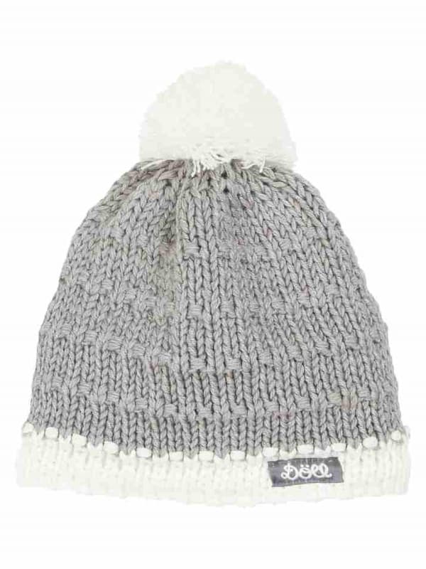 Barnmössa, grå, pompom, Döll