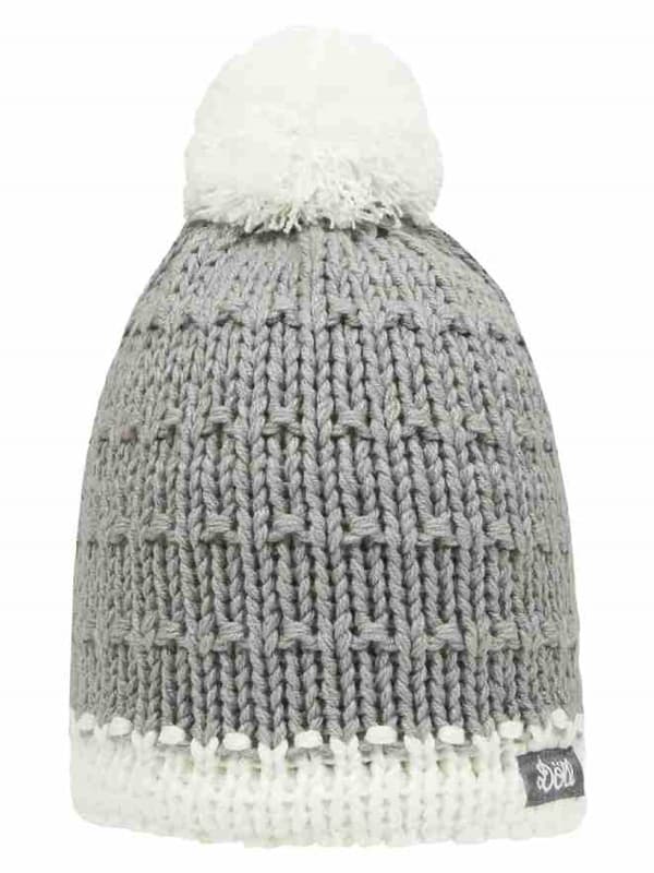 Barnmössa, grå, pompom, Döll