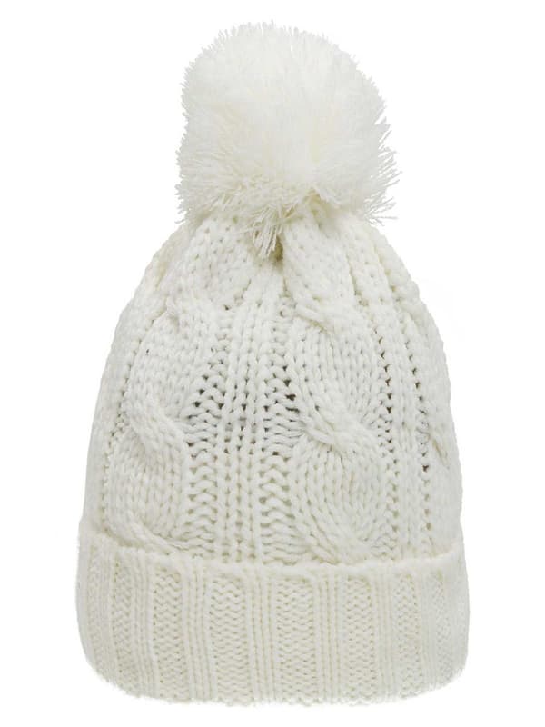 Børnehue med pompon, hvid, Döll