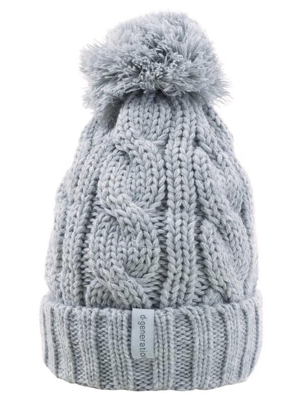 Barnmössa, grå med pompom Döll