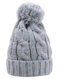 Miniatyrbild 1 av 3: Barnmössa, grå med pompom Döll